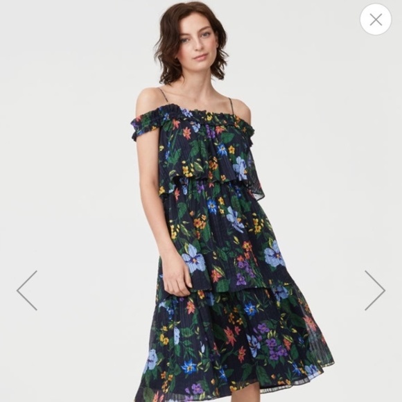 Club Monaco Floral Off-Shoulder Midi Dress - Picture 5 of 16